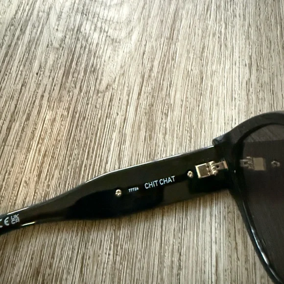 quay australia chit chat black modern retro cat eye sunglasses eyewear NEW